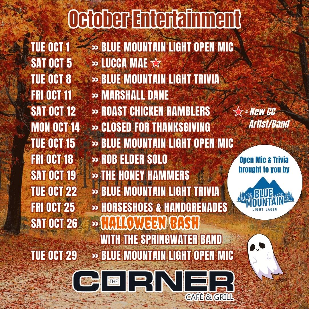 October 2024 - Entertainment & Music Lineup