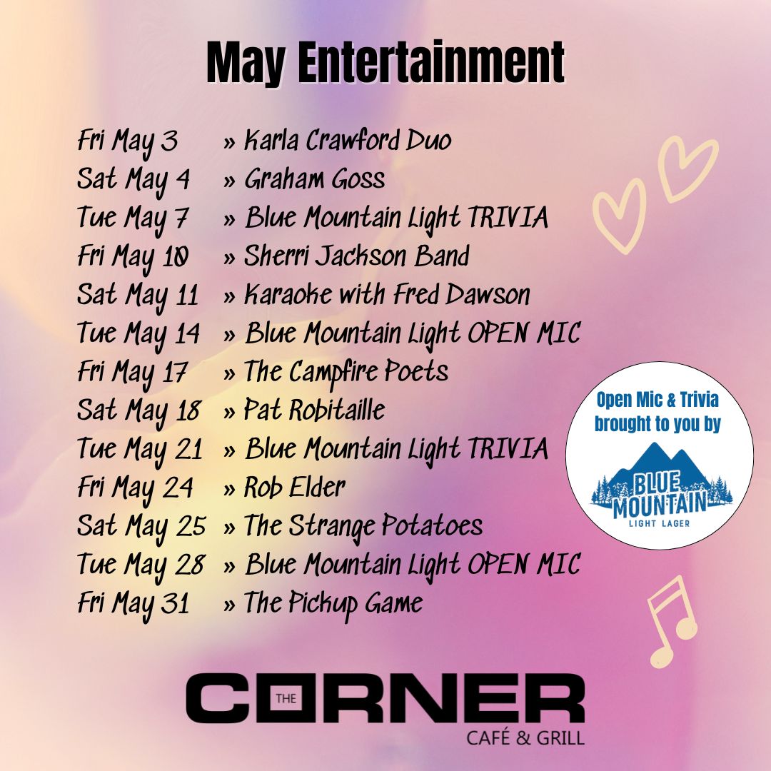 May 2024 Entertainment at the Corner Cafe Thornbury