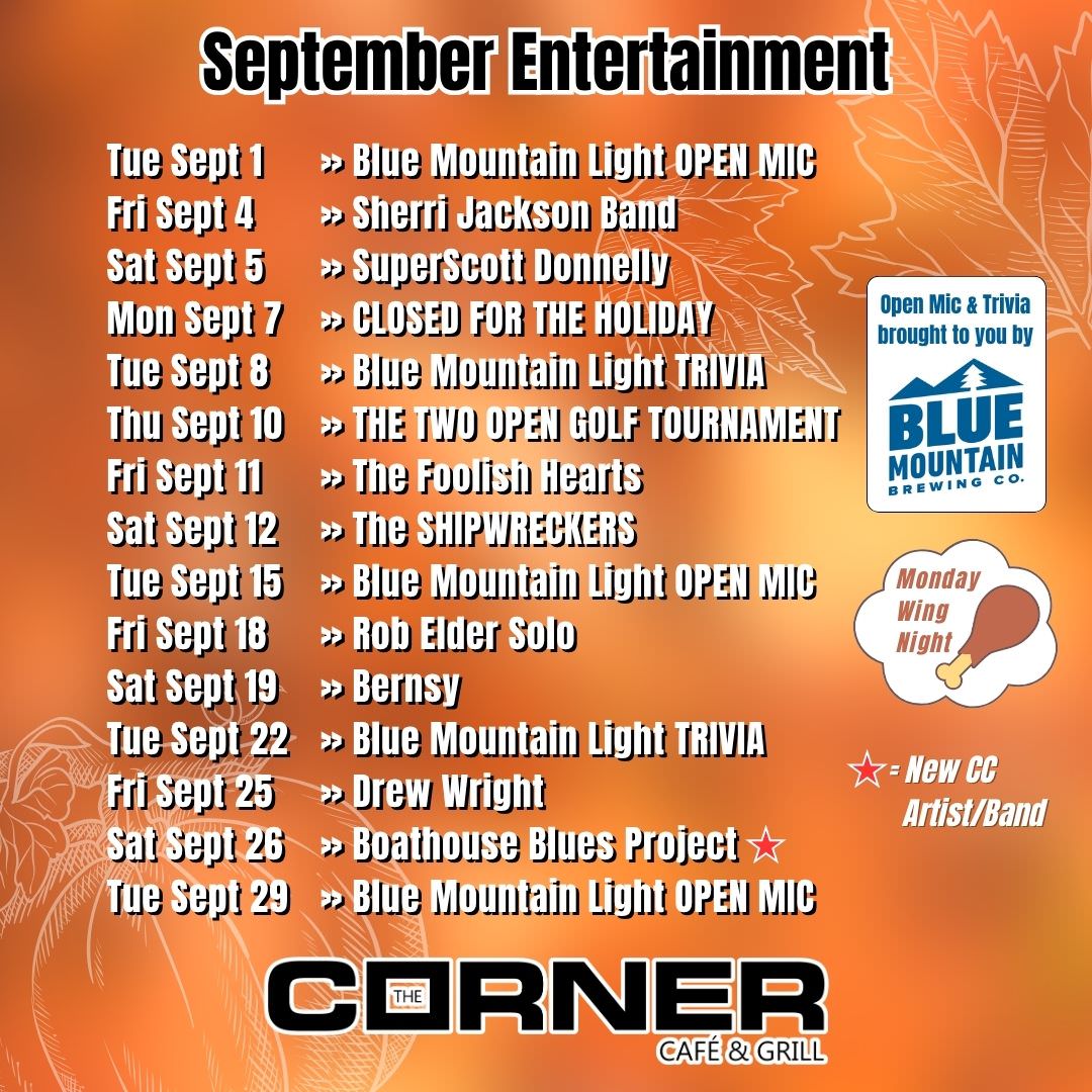 September 2026 - Entertainment & Music Lineup September 2026 - Entertainment & Music Lineup